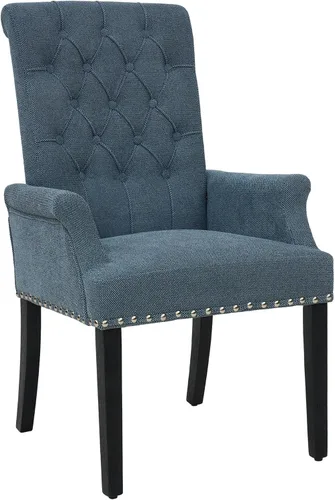 Miniatura 30 de LOULENS Lujosas sillas de comedor de terciopelo, sillas de comedor modernas tapizadas con capitoné, sillas de comedor con reposabrazos y patas