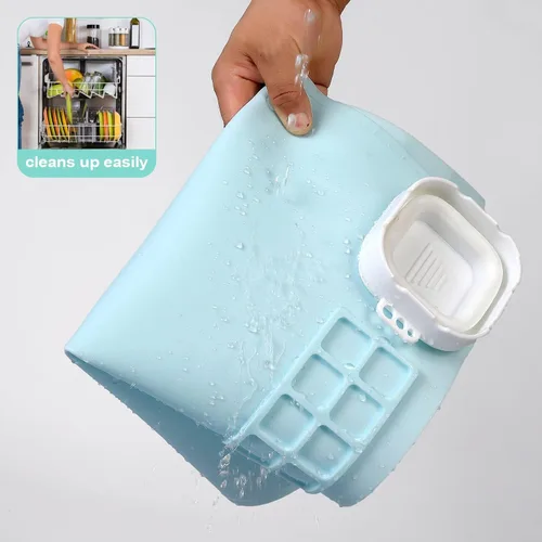 Miniatura 4 de AWOKE Tapete de pintura de silicona, 20 x 16 pulgadas, tapete de arte de silicona con 1 taza de agua para niños, la alfombrilla de manualidades