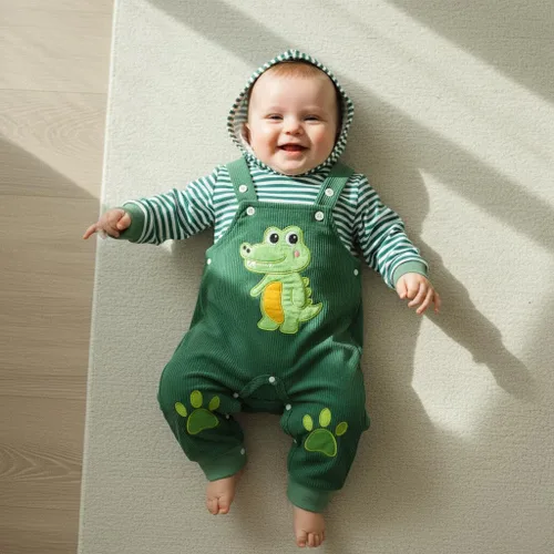 Miniatura 293 de Conjunto de ropa de otoño e invierno para bebé y niño, sudadera larga con capucha y pantalones para niños pequeños, 6, 12, 18, 24 meses, 2T