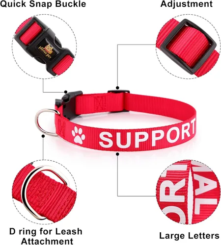 Miniatura 2 de Plutus Pet Collar de animal de soporte, impreso en letras grandes en correas de nailon, evita accidentes al advertir a otros de tu perro
