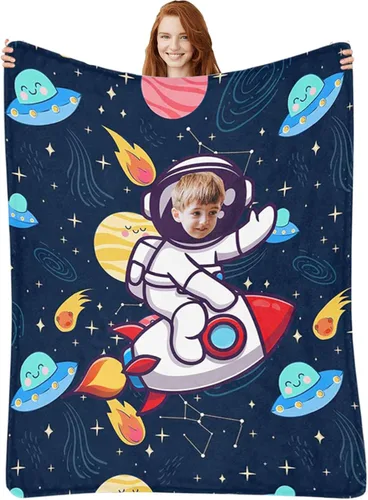 Miniatura 19 de Manta de Sirena Personalizada para Niñas Bebés - Manta de Forro Polar para Recién Nacidos y Niños Pequeños - Foto y Nombre, Regalos de Navidad