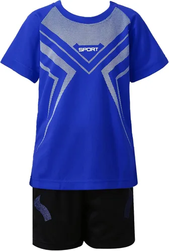 Miniatura 3 de Fldy Conjunto de camisetas y pantalones cortos de fútbol para niños, de secado rápido, uniforme de entrenamiento de equipo deportivo, manga corta