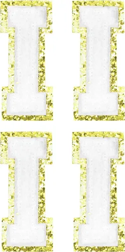 Miniatura 14 de MECCANIXITY 4 parches de letras de felpilla termo-adhesivas con letras del alfabeto blanco, talla M, 3 pulgadas de altura para ropa, zapatos