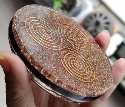 Miniatura 6 de Gran 4 "Garnet Cristales Metatron's Cube Merkaba Coaster Placa de Carga de Agua Cúpula Energética