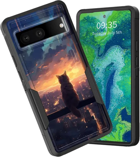 Miniatura 105 de Funda para Pixel 6A, funda híbrida de doble capa resistente a prueba de golpes de policarbonato duro de silicona suave TPU para Google Pixel 6A