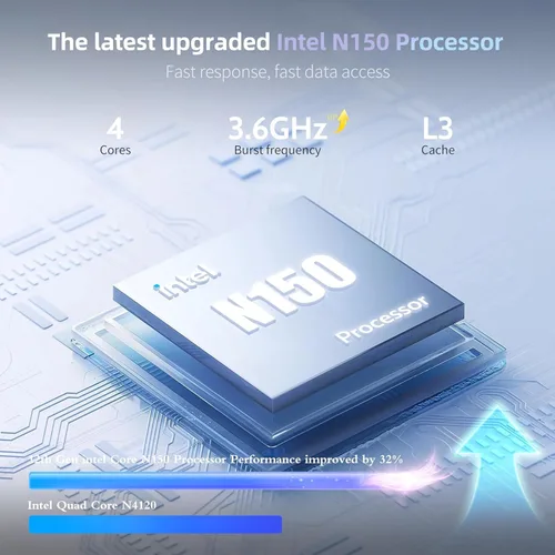 Miniatura 3 de HP Portátil delgado y ligero HD de 14 pulgadas, procesador Intel N150 (supera N4120), 8 GB de RAM, 256 GB de almacenamiento