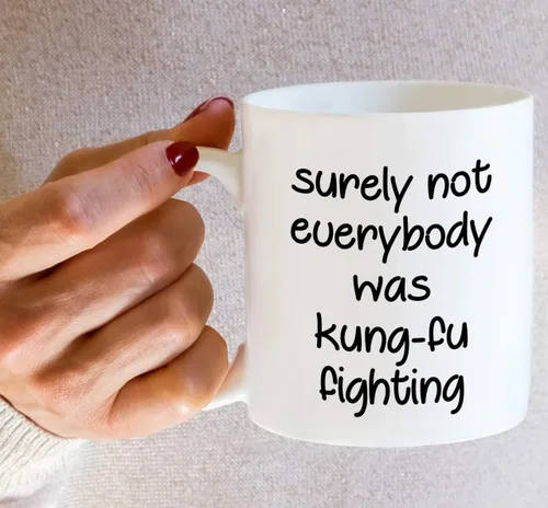 Miniatura 5 de Retreez Taza divertida – Surely Not Everybody was Kung-Fu Fighting Humor - Tazas de café de cerámica de 11 onzas – Divertido, sarcasmo, sarcástico