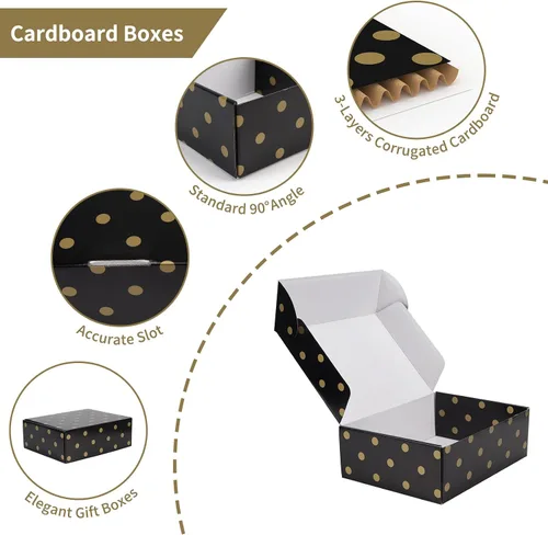 Miniatura 4 de Hoikwo Paquete de 18 cajas de regalo de lujo de 12 x 9 x 4 pulgadas, color negro, a granel, vacías para regalos del día de la madre, cajas de regalo