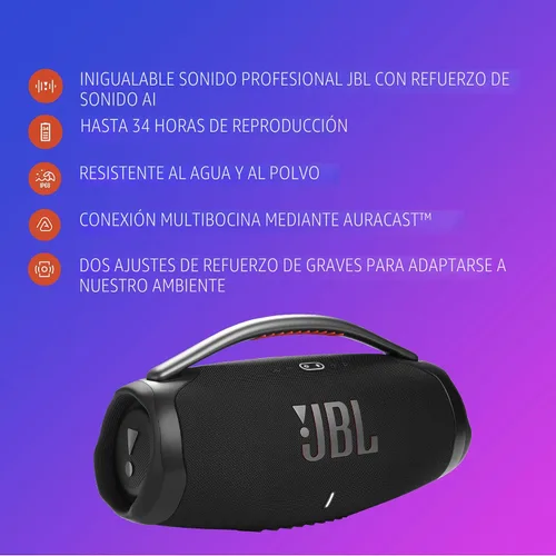 Miniatura 6 de JBL Boombox 4 - Altavoz portátil impermeable más potente con sonido profesional masivo, hasta 34 horas de tiempo de reproducción y conexión