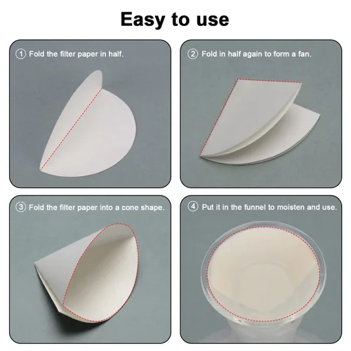 Miniatura 4 de stonylab Papel de filtro cualitativo, 100 paquetes de papel de filtro de celulosa de flujo lento con retención de partículas de 10 micras, diámetro