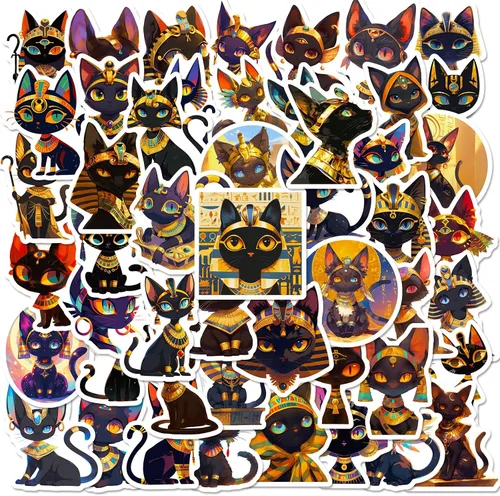 Miniatura 12 de 60 piezas de calcomanías de gatos y libros - Lindas calcomanías de vinilo impermeables de gatitos para amantes de los libros, lectores, álbumes