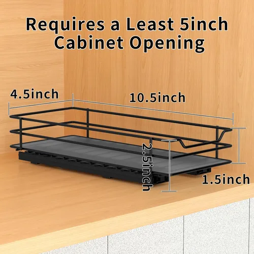 Miniatura 4 de BOIVSHI Organizador de especias extraíble para gabinete, organizador de especias deslizante resistente para armarios de cocina y despensa, se adapta