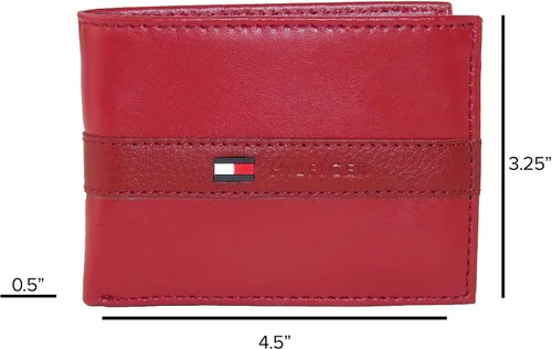 Miniatura 5 de Tommy Hilfiger Cartera de cuero genuino para hombre con múltiples ranuras para tarjetas
