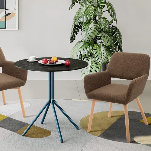 Miniatura 2 de CangLong Velvet Leisure - Juego de 2 sillas decorativas modernas para sala de estar, comedor, club, invitados de club, con patas de madera maciza