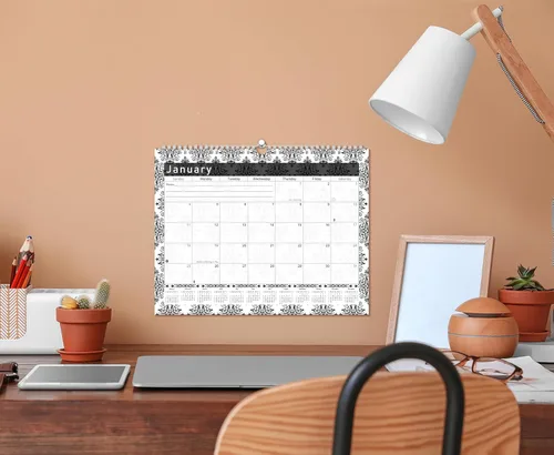 Miniatura 4 de Calendario mensual 2025-2026 de pared o escritorio encuadernado en espiral, calendario de escritorio de 18 meses, calendario/planificador de pared