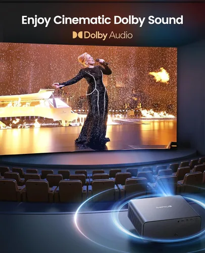 Miniatura 4 de [Aplicación oficial integrada/soporte 4K/compacto] Proyector inteligente con WiFi6 y Bluetooth, proyector de películas al aire libre y DoIby