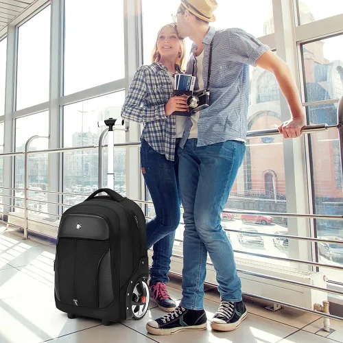 Miniatura 6 de WMHYLYH Mochila impermeable con ruedas de 20/22 pulgadas, Negro