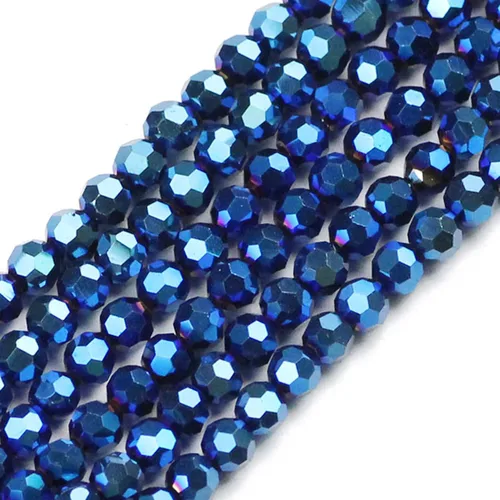 Miniatura 2 de 200 piezas de cuentas de cristal rondelle de 8 mm para hacer joyas, cuentas de cristal redondas facetadas azules AB para joyería, cuentas