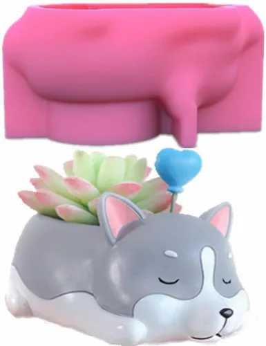 Miniatura 9 de Molde de silicona para macetas, moldes de silicona en forma de animal 3D para hormigón, cemento, yeso, arcilla polimérica, fundición de resina