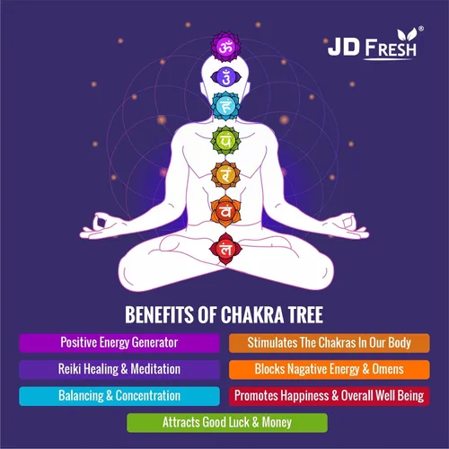 Miniatura 3 de JD FRESH Árbol de cristal de 300 cuentas de 7 chakras, pieza de exhibición de buena suerte y energía positiva/pieza de exhibición para sala