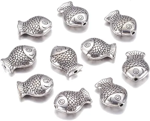 Miniatura 8 de FASHEWELRY Cuentas espaciadoras de forma animal de metal tibetano Elefante de plata antigua