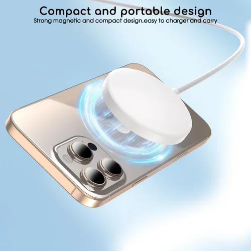 Miniatura 4 de Cargador inalámbrico magnético para iPhone, 2 paquetes de 6 pies [Certificado Apple MFi] Cable de cargador Mag-Safe magnético inalámbrico con bloque