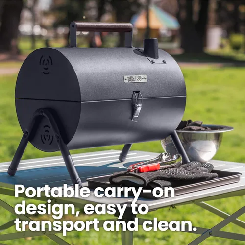 Miniatura 4 de AGG - Parrilla de carbón portátil – Combo de barbacoa y parrilla de mesa 2 en 1 – Mini parrilla compacta para camping, balcón y portón trasero