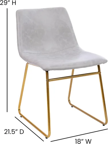 Miniatura 3 de Flash Furniture Butler LeatherSoft - Juego de 2 sillas de altura para mesa de comedor de 18 pulgadas, estilo moderno de mediados de siglo