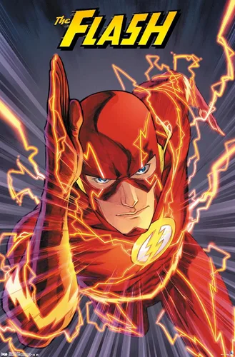 Miniatura 9 de Trends International DC Comics The Flash - Póster de pared de velocidad, 22.4 pulgadas de largo x 14.7 pulgadas, versión enmarcada de madera