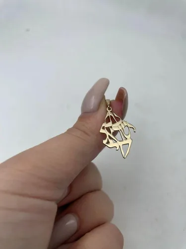 Miniatura 2 de Am Yisrael Chai Pendant "The People of Israel Live", Solid 14k Gold Jewish Pendant, Symbol Jewelry from Israel
