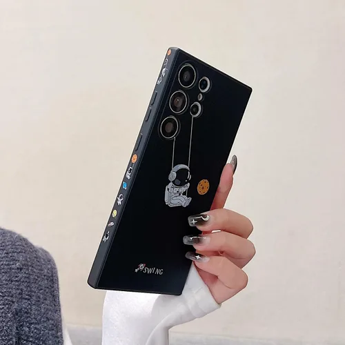 Miniatura 41 de Yonds Queen para Samsung Galaxy S21 Funda Linda, Diseño de Astronauta de Dibujos Animados, Espacio, Luna, Cohete, Elegante Cubierta Amortiguadora