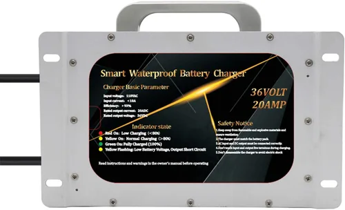 Miniatura 4 de Cargador de batería de 36 V 20 A para coche club de 36 voltios/carrito de golf Yamaha con conector estilo Crowsfoot enchufe de pie de cuervos