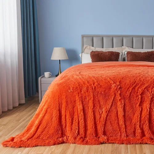 Miniatura 56 de GONAAP Manta de Tiro de Piel Sintética Mullida Tamaño Twin Rosa Claro Súper Suave Acogedora Felpa Mullida Lanuda para Sofá, Sillón o Cama