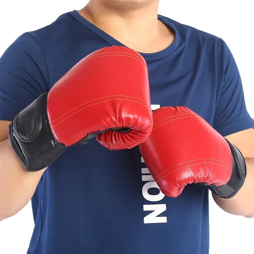 Guantes de boxeo, 1 par/set de guantes de boxeo de pulgar abierto para adultos, guantes de piel sintética, guantes de ejercicio para kickboxing,