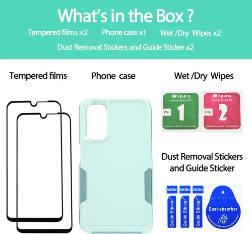 Miniatura 339 de Jeylly Compatible con Samsung Galaxy A22 5G Funda, Funda Samsung A22 5G con 2pcs protectores de pantalla de vidrio templado