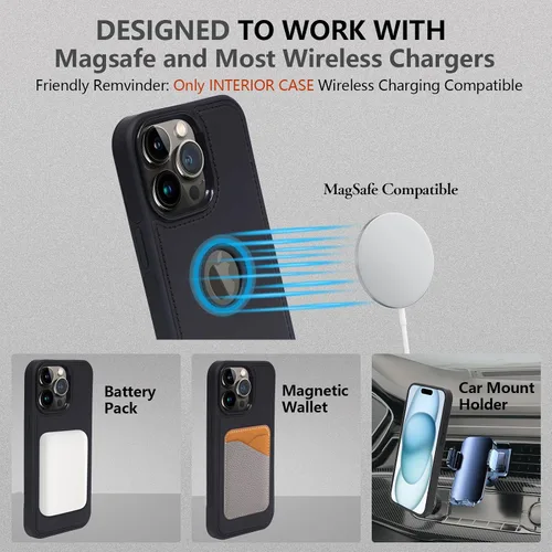 Miniatura 4 de Funda de piel sintética 2 en 1 para iPhone 13 PRO MAX, funda de piel sintética desmontable con soporte para tarjetas, funda extraíble con bloqueo