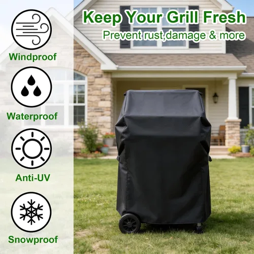 Miniatura 6 de Cubierta de parrilla pequeña impermeable para exteriores para Weber Spirit 210 Series (E 210, S 210, E 215), Charbroil, Kenmore Grills, cubierta