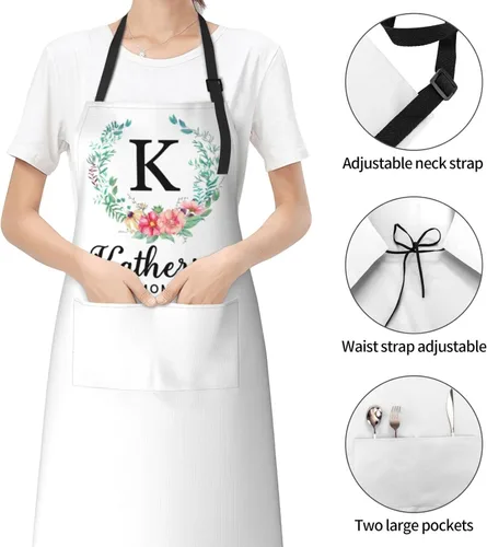 Miniatura 3 de Delantales de cocina personalizados para hombres y mujeres con bolsillos, personalizable, foto, logotipo, imagen, nombre, chef cocinero, delantal