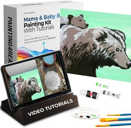 Miniatura 13 de Kits de clase de pintura para adultos con tutoriales en video, aprende a pintar radiant retriever, cómo pintar con juegos de pintura acrílica