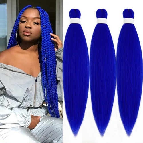 Miniatura 11 de pelo trenzado preestirado marrón, pelo trenzado Kanekalo, pelo trenzado preestirado de 26 pulgadas, 6 paquetes plegados, textura Yaki, extensiones