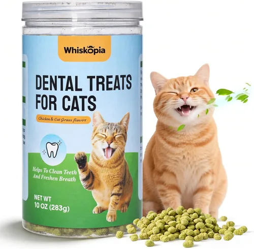 Miniatura 7 de Golosinas para gatos de interior con hierba gatera de 13.4 onzas con control de bola de pelo y cuidado dental, bocadillos naturales de pollo