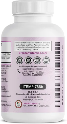 Miniatura 5 de Bronson ácido fólico orgánico, con certificado USDA y Vegetariano, La mejor vitamina prenatal, 1