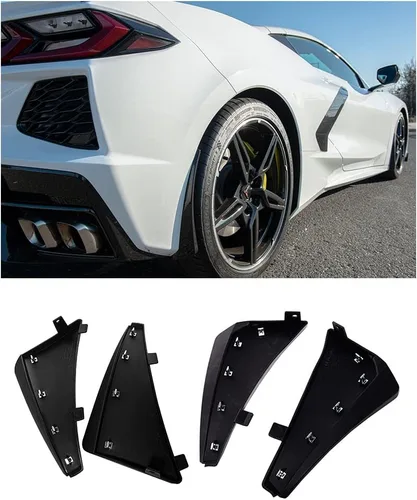 Repuesto para los modelos Chevrolet Corvette C8 Stingray y Z51 2020 actuales | GM Factory XL - Par de protectores de salpicaduras laterales Plástico