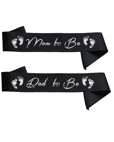 Juego de 2 bandas para mamá y papá, las mejores decoraciones de baby shower, regalos para madre y padre, fiesta de revelación de género, para niños