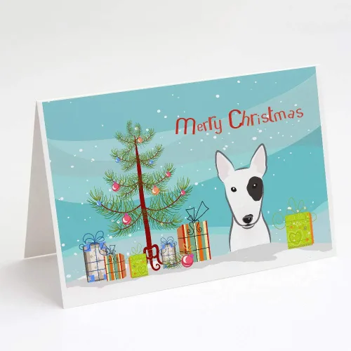 Miniatura 5 de Caroline's Treasures BB1616GCA7P - Tarjetas de felicitación y sobres de árbol de Navidad y sabueso afgano, paquete de 8 tarjetas en blanco