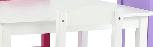 Miniatura 7 de Tot Tutors Juego de mesa y 4 sillas de madera para niños, Espresso (Colección Espresso), Madera, blanco/rosa/púrpura (White/Pink/Purple)