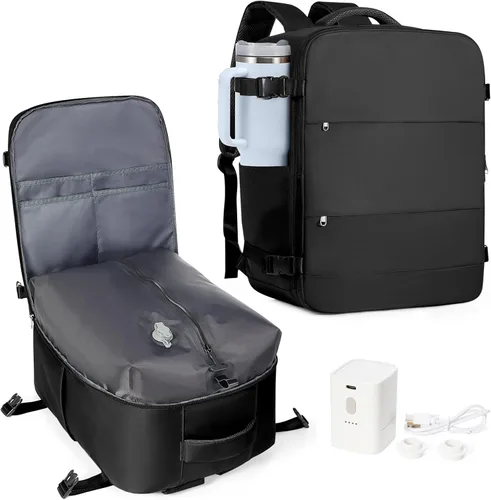 Miniatura 68 de coowoz Mochila grande de viaje para mujeres y hombres, mochila de transporte, mochila para senderismo impermeable, mochila deportiva para Rosa