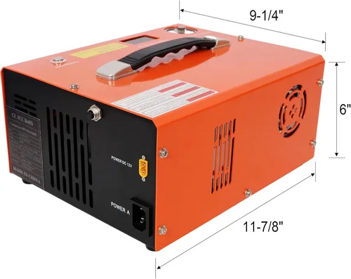 Miniatura 2 de Compresor de aire PCP, compresor de pistola de aire PCP portátil de 4500PSI con convertidor integrado, parada automática DC12V/AC120V Bomba