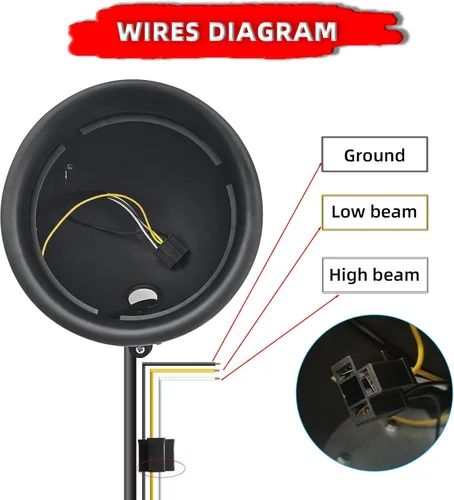 Miniatura 3 de FATECIM Faro delantero redondo de 7" para motocicleta con carcasa de cubo y visera 7 pulgadas, cubierta protectora LED para faro con carcasa de faro