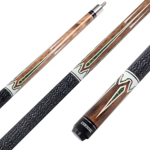 Miniatura 2 de Cuesoul Juego de taco de billar de madera de arce de 58 pulgadas, 19 oz/20 oz, punta de 11.5 mm/13 mm [peso ajustable] 19oz-Marrón sin estuche
